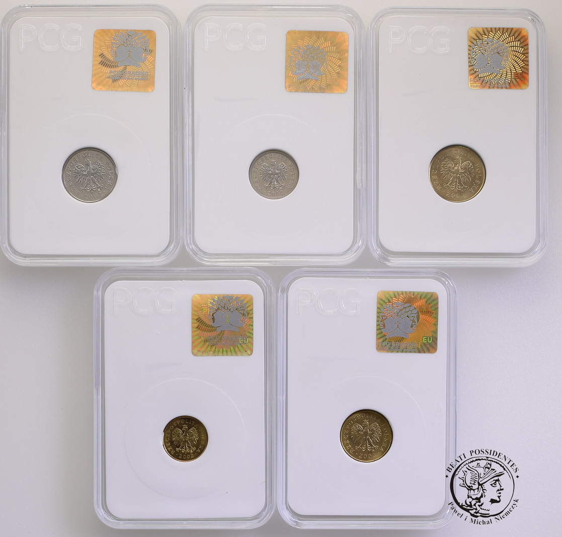 III RP monety obiegowe rocznik 2002 kpl 5 szt st.1