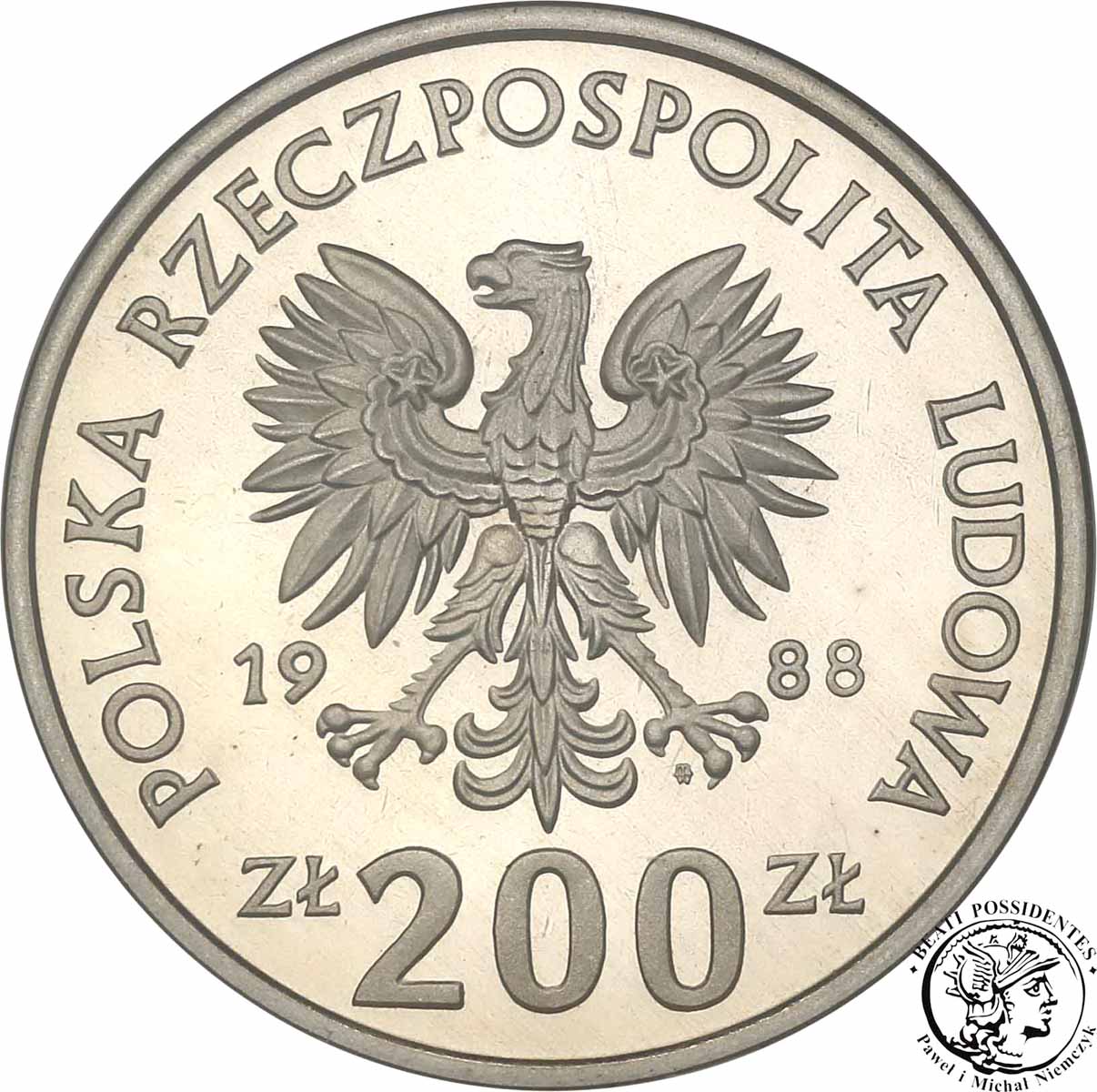 PRÓBA CuNi 200 złotych 1988 M Świata Włochy st. L