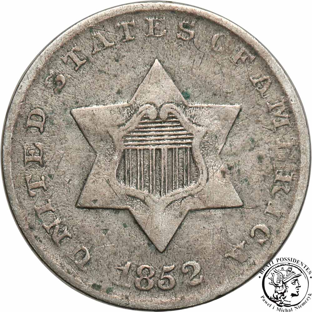 USA 3 centy 1852 st.3