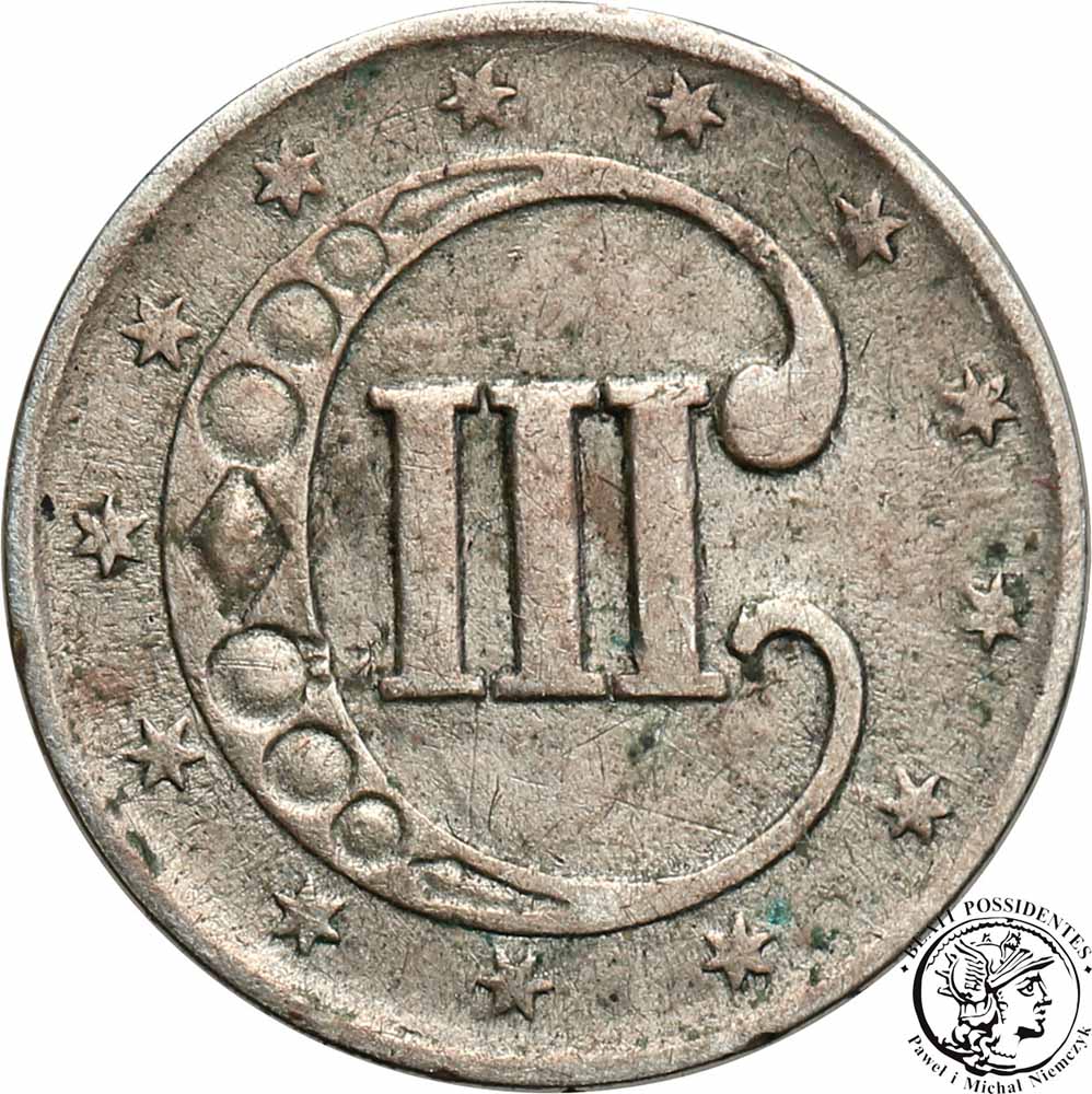 USA 3 centy 1852 st.3