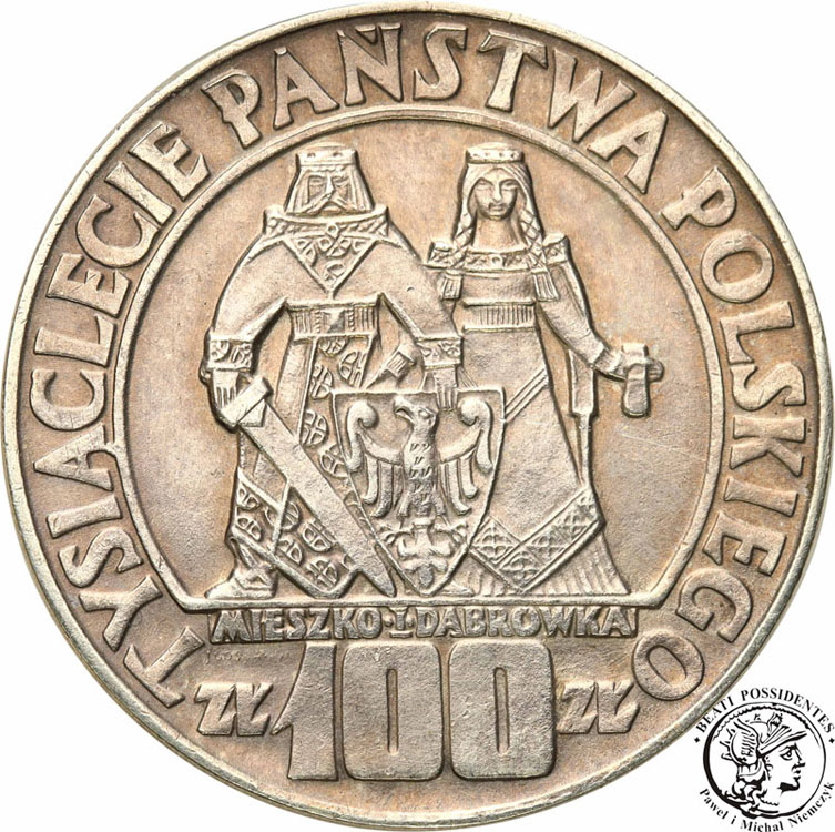 100 złotych 1966 Millenium st.3+