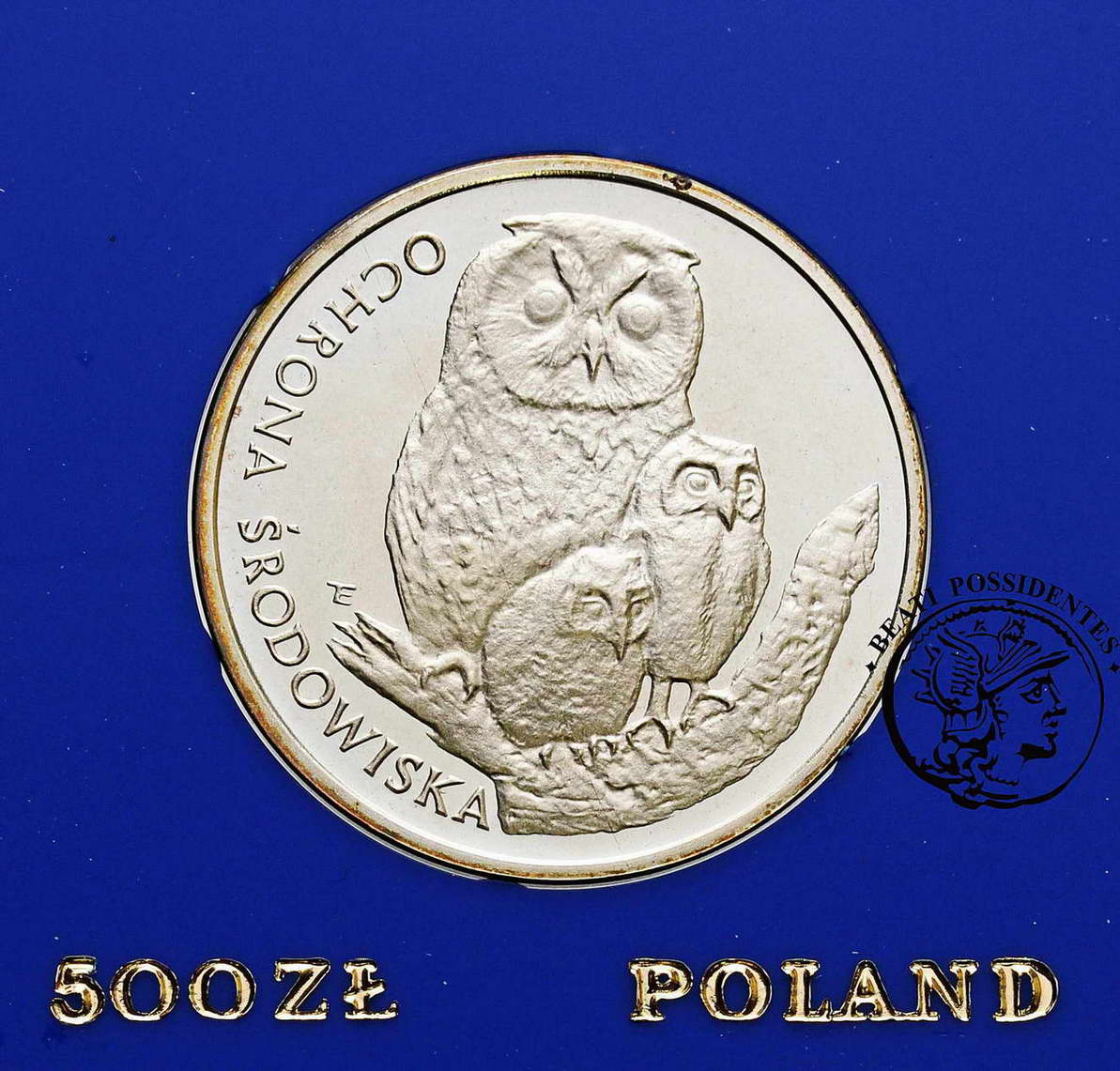 PRL 500 złotych 1986 Sowa z młodymi st.L