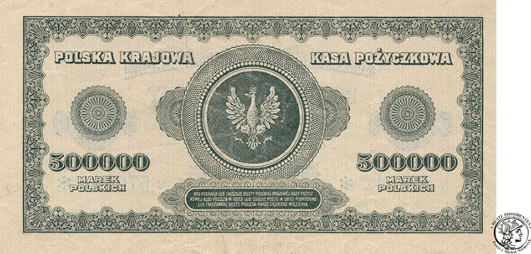 Banknot 500.000 marek polskich 1923 st. 2-