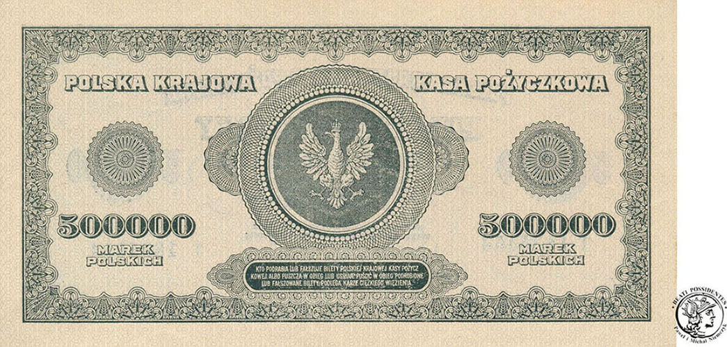 Banknot 500.000 marek polskich 1923 st. 2