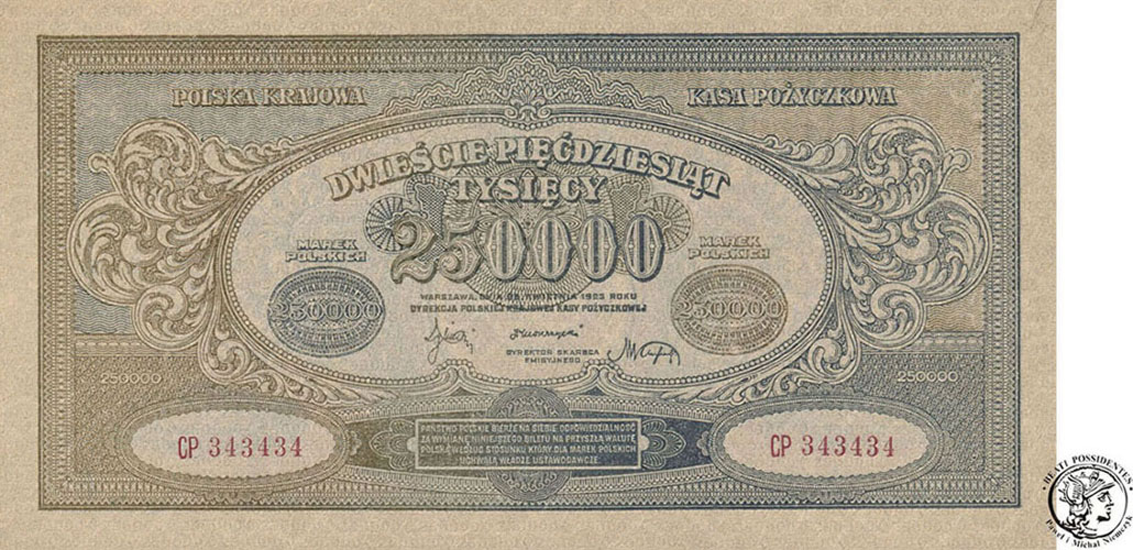 Banknot 250.000 marek polskich 1923 st. 2