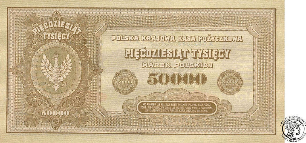 Banknot 50000 marek polskich 1922 st. 1