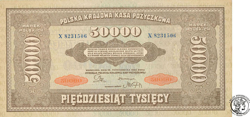 Banknot 50000 marek polskich 1922 st. 3