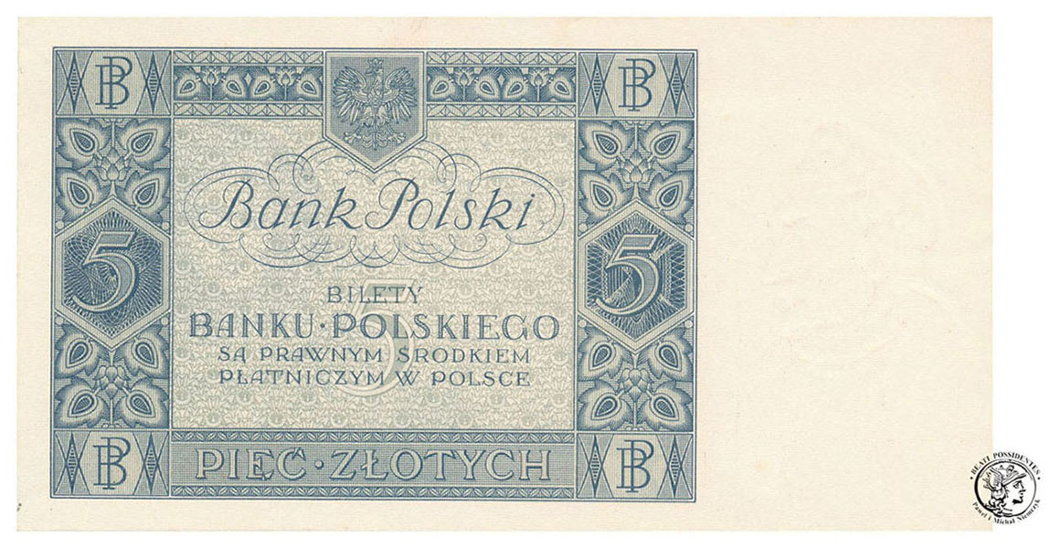 Banknot 5 złotych 1930 seria DN - st.1 (UNC)