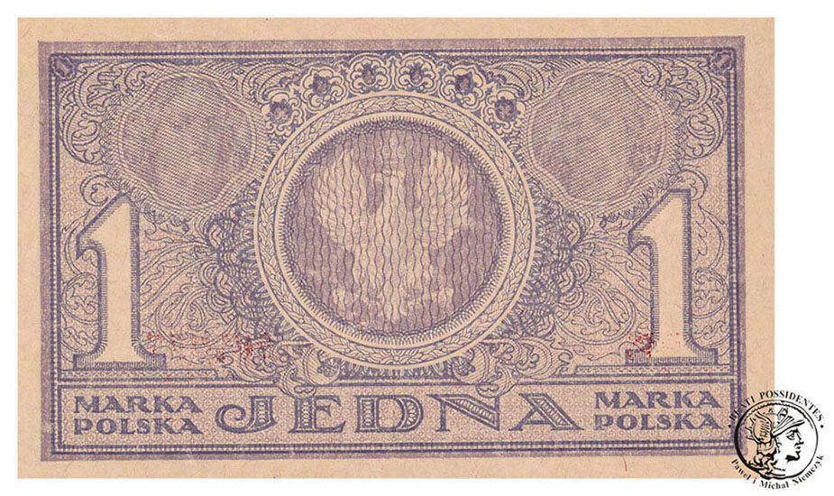 Banknot marka polska 1919 ser PI st.1- UNC- PIĘKNY