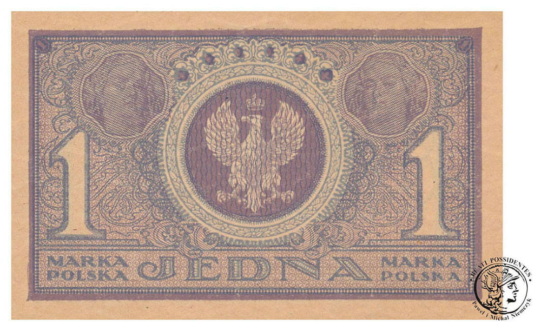 Banknot marka polska 1919 IAT st1/1- (UNC-) PIĘKNY