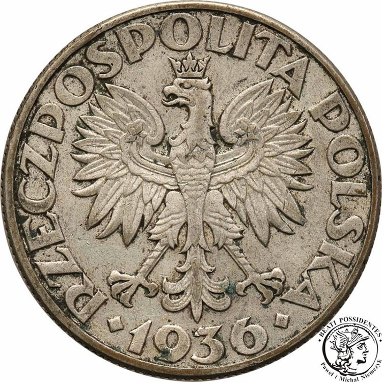 5 złotych 1936 żaglowiec st.3+