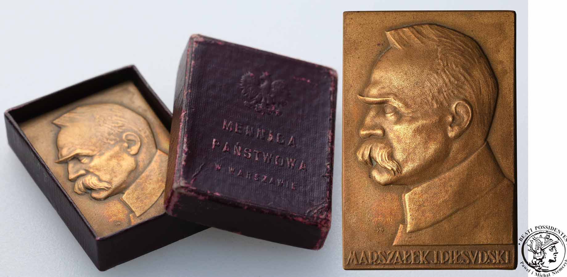 Plakieta marszłek Józef Piłsudski (mała) brąz