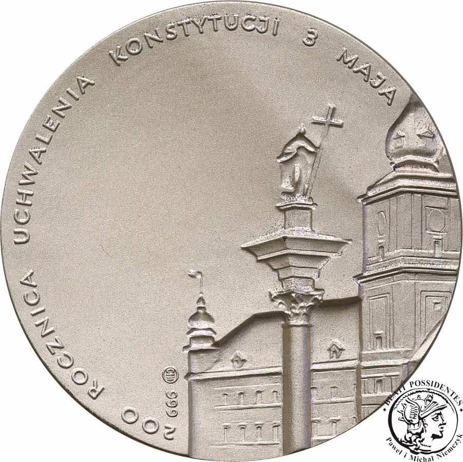 Medal 1991 Jan Paweł II Konstytucja SREBRO st. 1