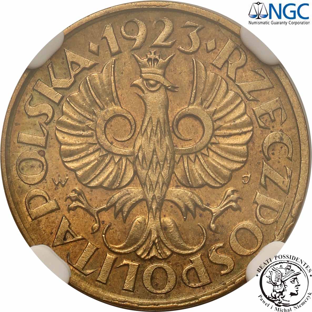 Polska II RP 2 grosze 1923 NGC UNC DETAILS