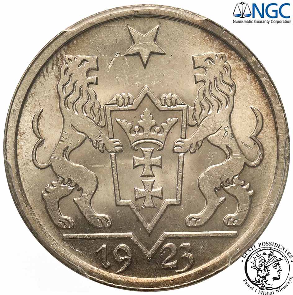 W. Miasto Gdańsk Danzig 1 gulden 1923 PCGS MS63+