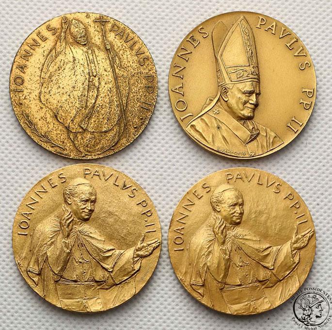 Jan Paweł II oficjalne medale pielgrzymek pap. 4sz