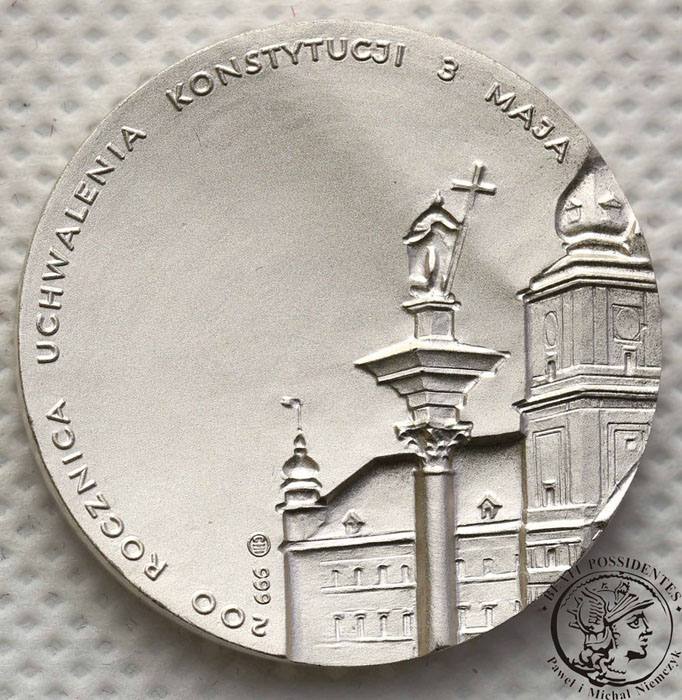 Medal 1991 Jan Paweł II Konstytucja SREBRO st. 1