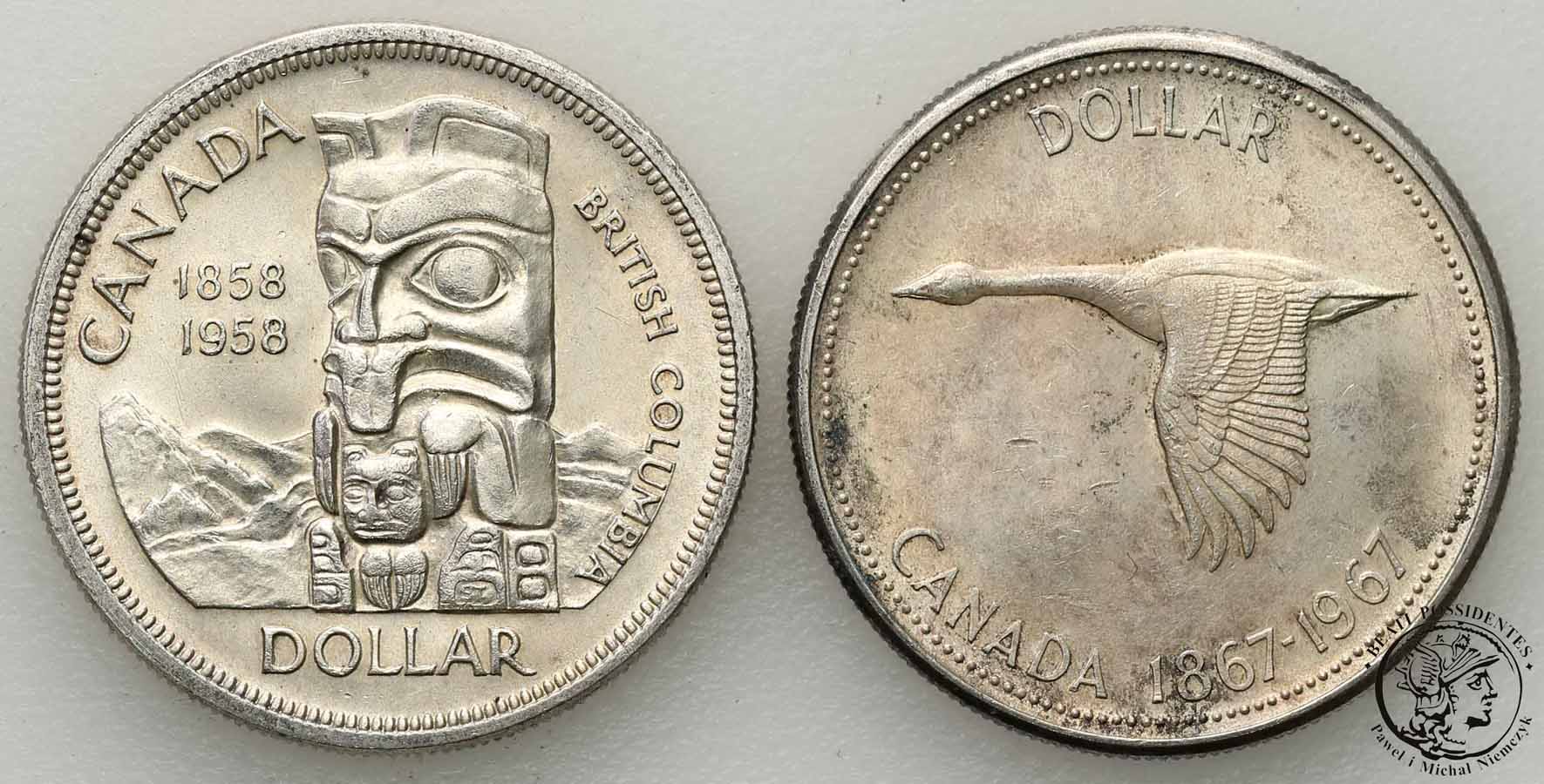 Kanada 1 dolar 1967 + 1 dolar 1958 st. 2