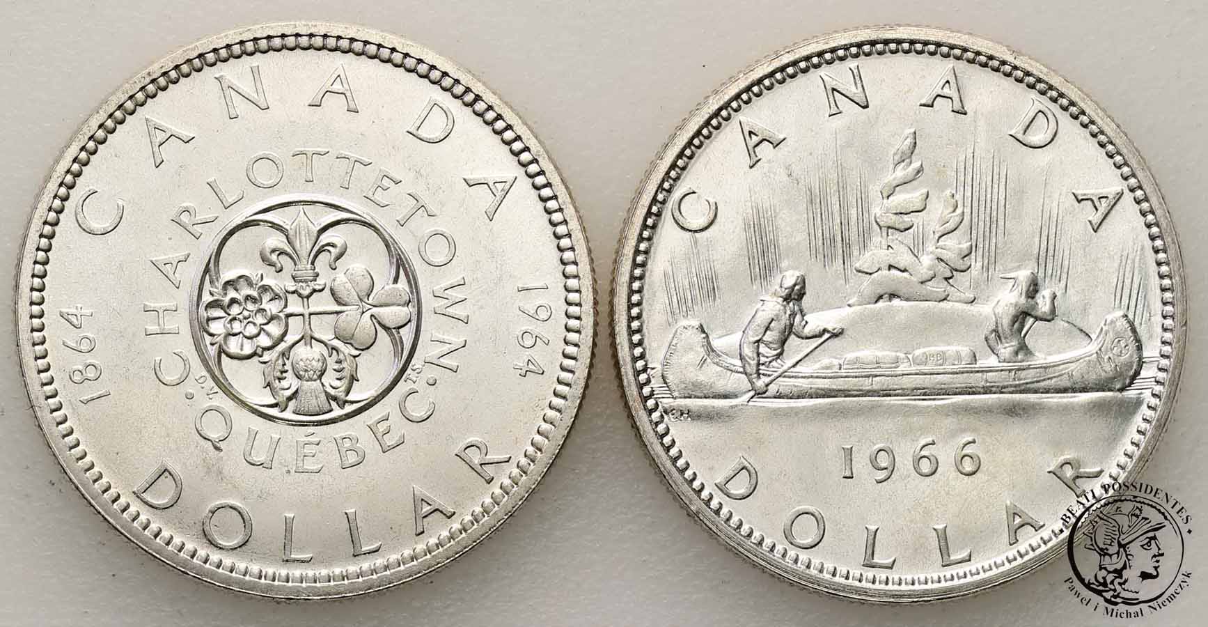 Kanada 1 dolar 1965 + 1 dolar 1966 st. 1-/2+