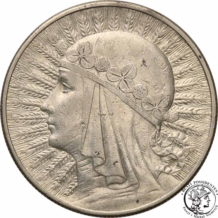 10 złotych 1932 głowa kobiety ze znakiem st. 3