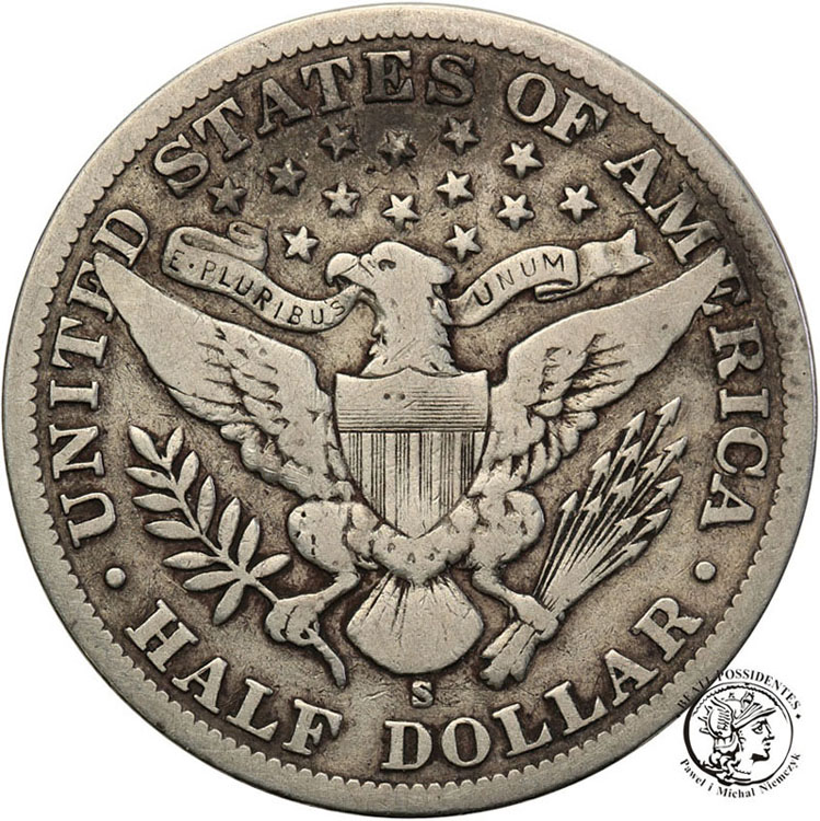 USA 1/2 dolara 1902 S st.3-