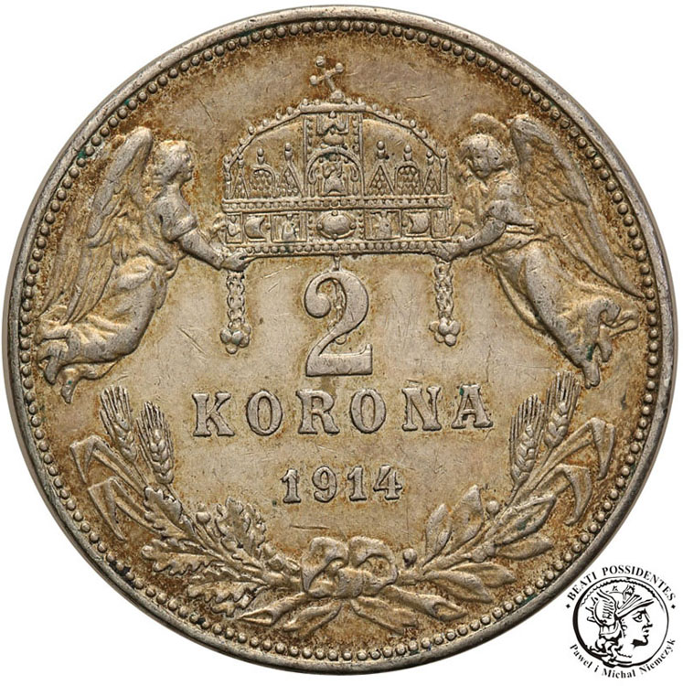 Węgry 2 korony 1914 -R- st.2/2-