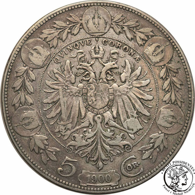Austria 5 Koron 1900 st.3+