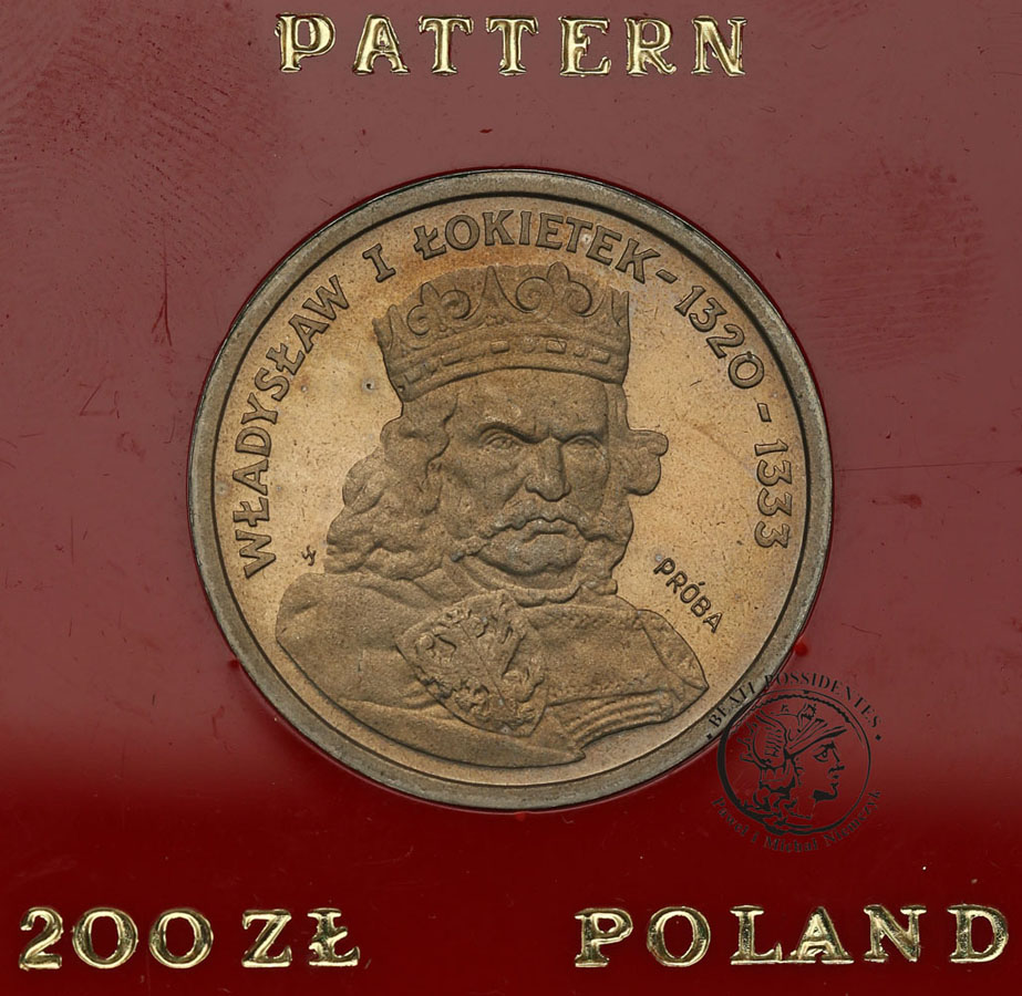 PRÓBA CuNi 200 złotych 1986 Łokietek st.L