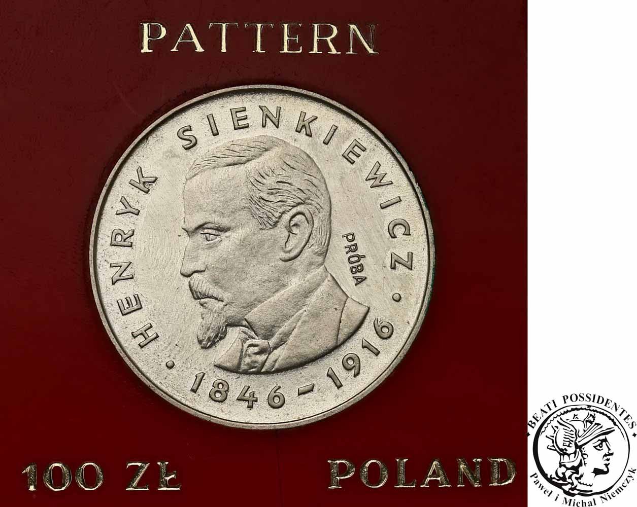PRÓBA Srebro 100 złotych 1977 Sienkiewicz st.L