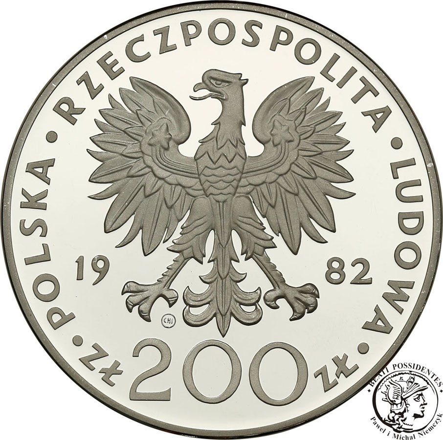 200 złotych 1982 Jan Paweł II lustrzanka st.L-