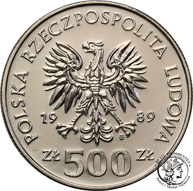 PRÓBA Nikiel 500 złotych 1989 Wojna Obronna st.1
