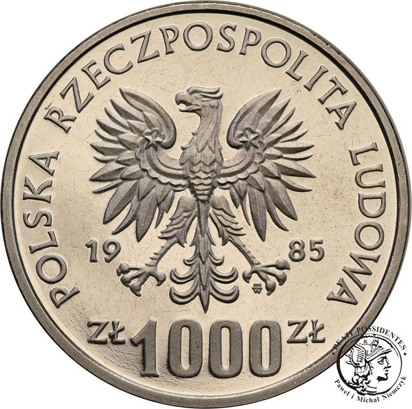 PRÓBA Nikiel 1000 złotych 1985 Przemysław II st.L