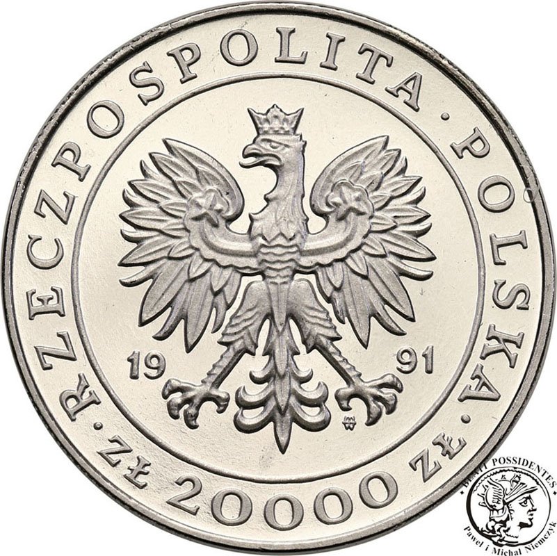 PRÓBA Nikiel 20 000 złotych 1991 Mennica st.L