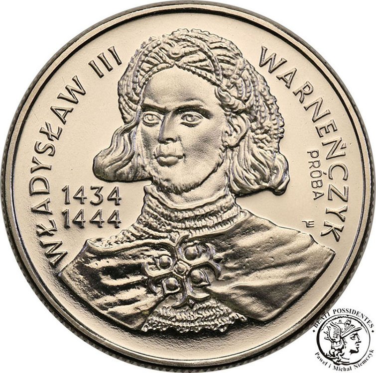 PRÓBA Nikiel 10 000 złotych 1992 Warneńczyk st.L