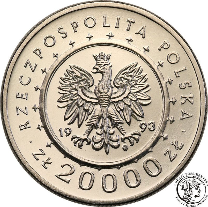 PRÓBA Nikiel 20 000 złotych 1993 Łańcut st.1/L
