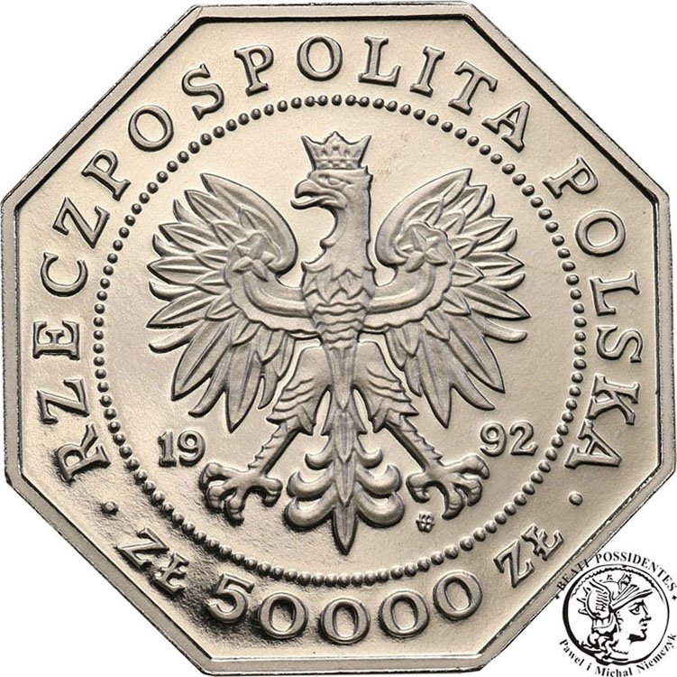 PRÓBA Nikiel 50 000 złotych 1992 Virtuti st.L