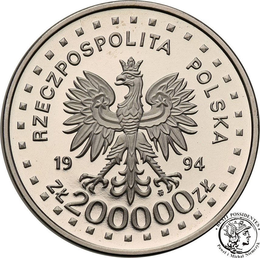 PRÓBA Nikiel 200 000 zł 1994 Kościuszkowskie st.L