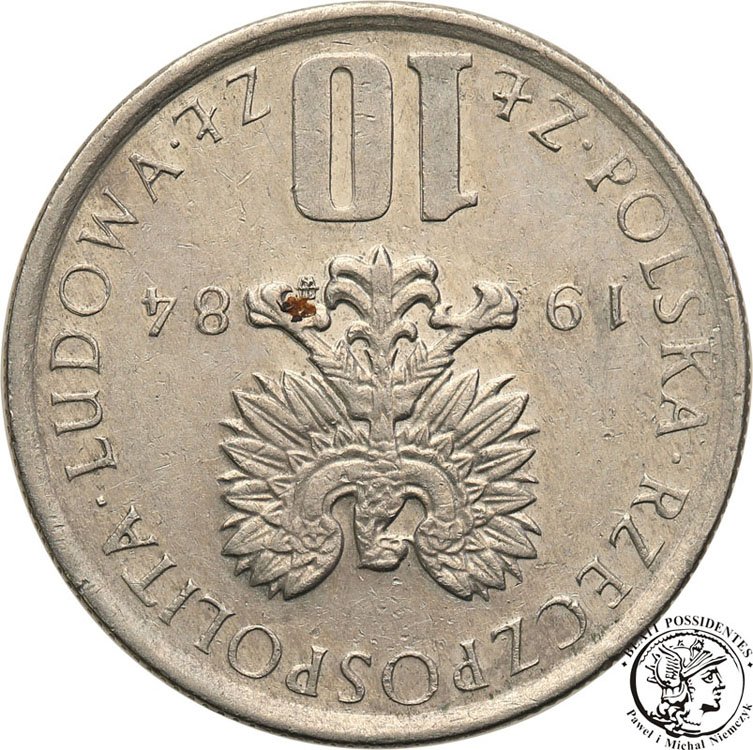 DESTRUKT 10 złotych 1984 Prus ODWROTKA st.3