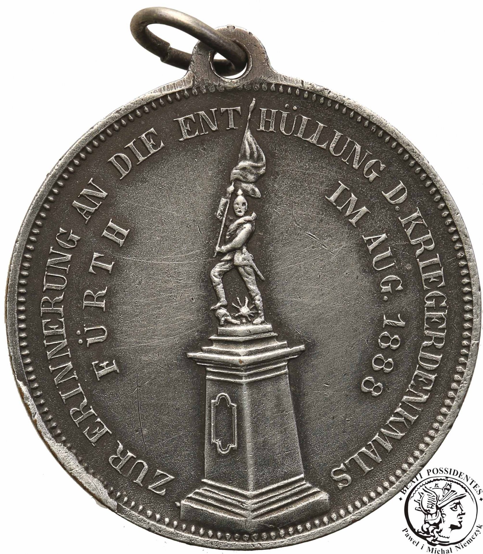 Niemcy Bawaria medal 1888 Luitpold - SREBRO st.2+