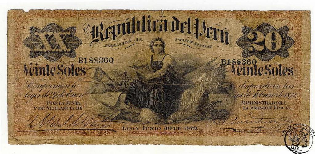 Peru 20 Soles 1879 st.5