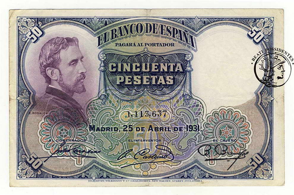 Hiszpania 50 Pesetas 1931 st.3-