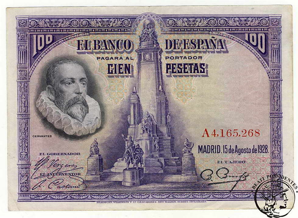 Hiszpania 100 Pesetas 1928 st.3