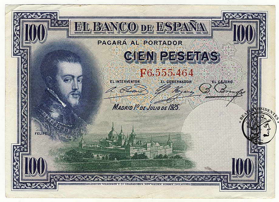 Hiszpania 100  Pesetas 1925 st.3
