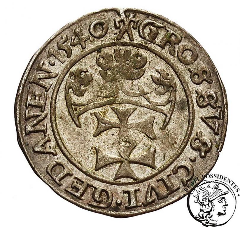 Zygmunt I Stary grosz gdański 1540 st.3+