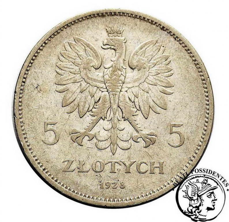 5 złotych 1928 bez znaku st.3-