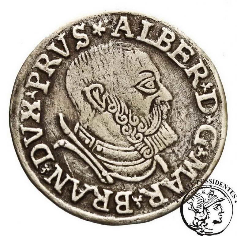 Albrecht Hohenzollern trojak pruski 1537 st. 3-