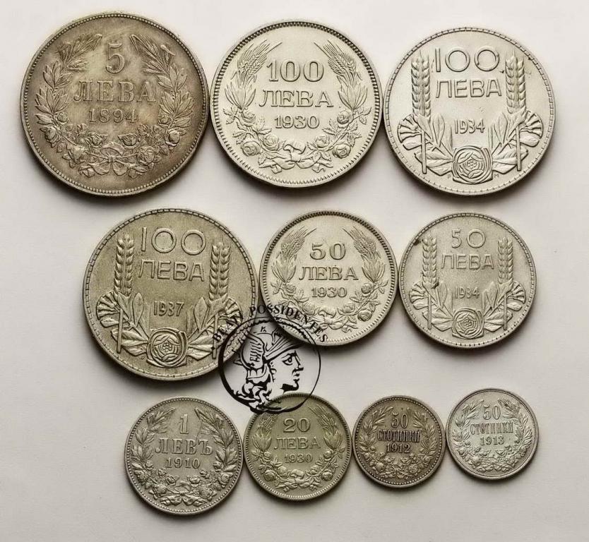 Bułgaria monety srebrne lot 10 szt st. 3
