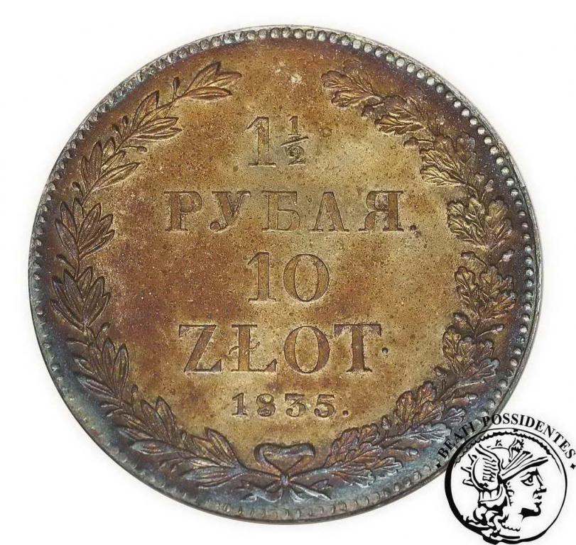 1 1/2 Rubla = 10 zł 1835 NG Mikołaj I PCG MS 63