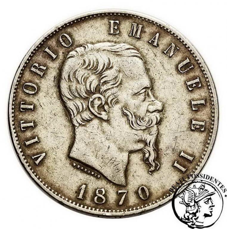 Włochy 5 Lirów 1870 Wiktor Emanuel st. 3