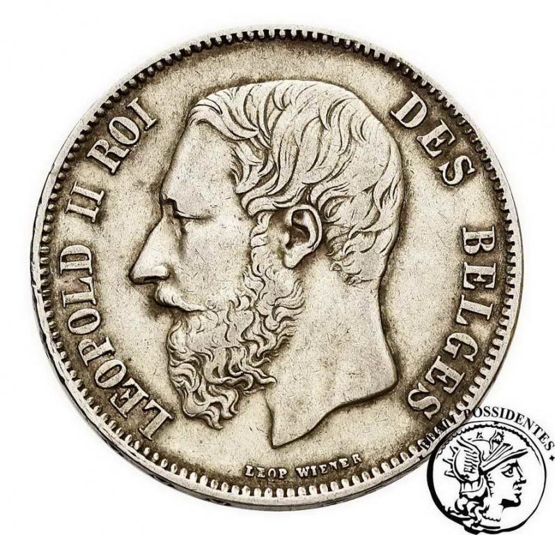 Belgia 5 Franków 1868 Leopold II st. 3
